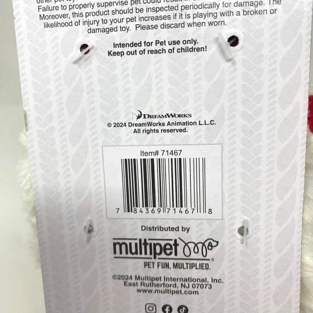 Multipet Lamb Chop with Red Buffalo Check Dog Interactive 10.5
